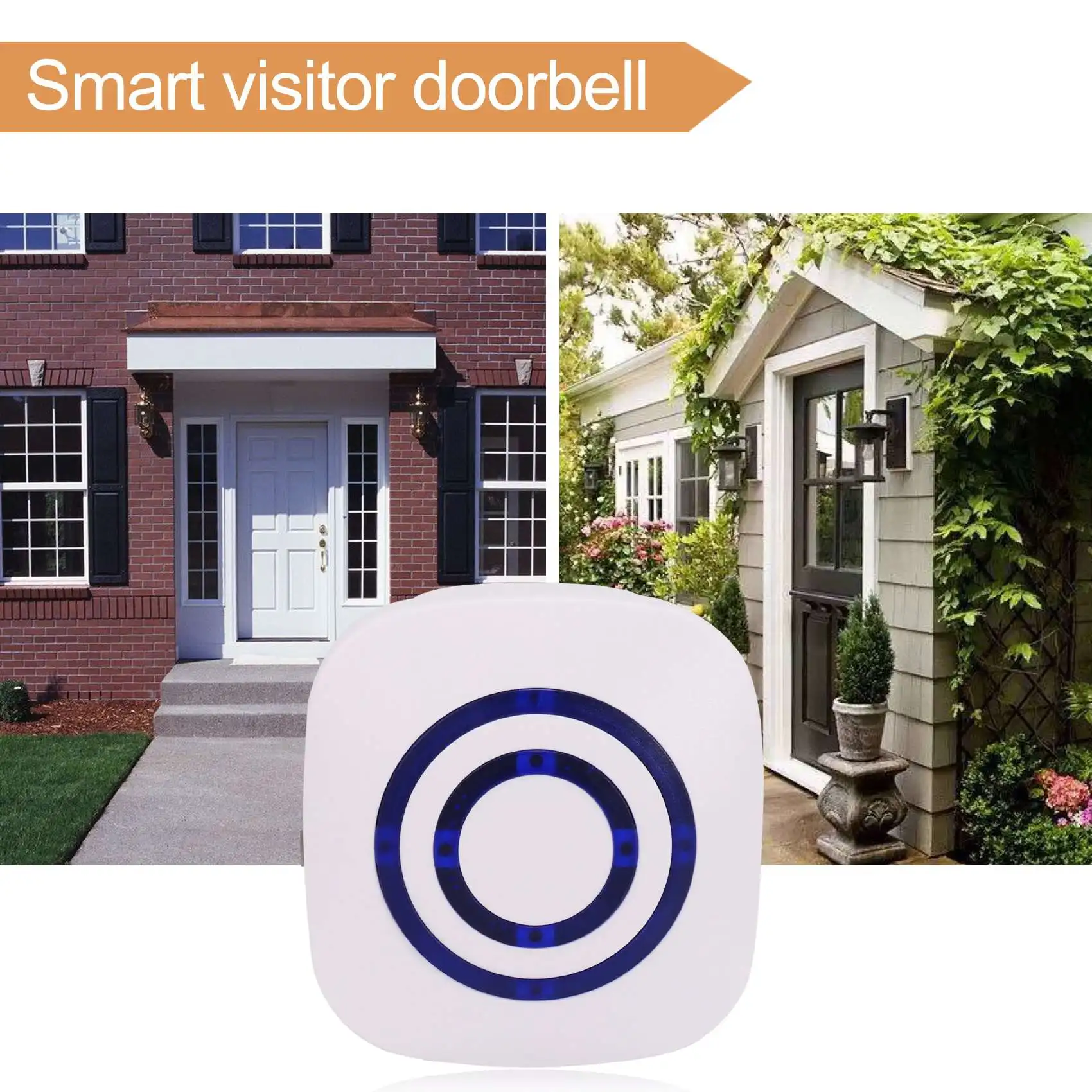 A10Z-Door Chime,Wireless Business Door Motion Sensor Detector Smart Visitor doorbell Home Security Driveway Alarm with 1