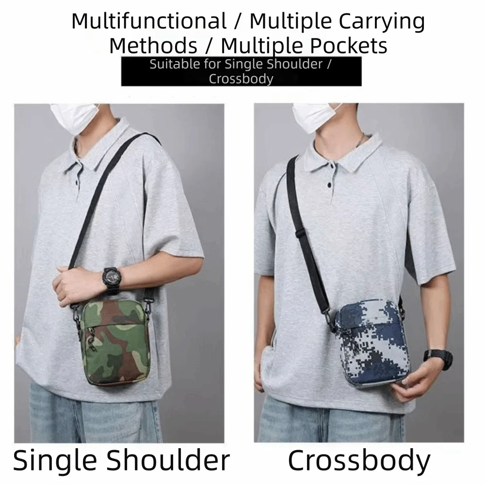 New Nylon Polyester Crossbody Bags Minimalists Tote Bag Long Shoulder Strap Travel Storage Men Women