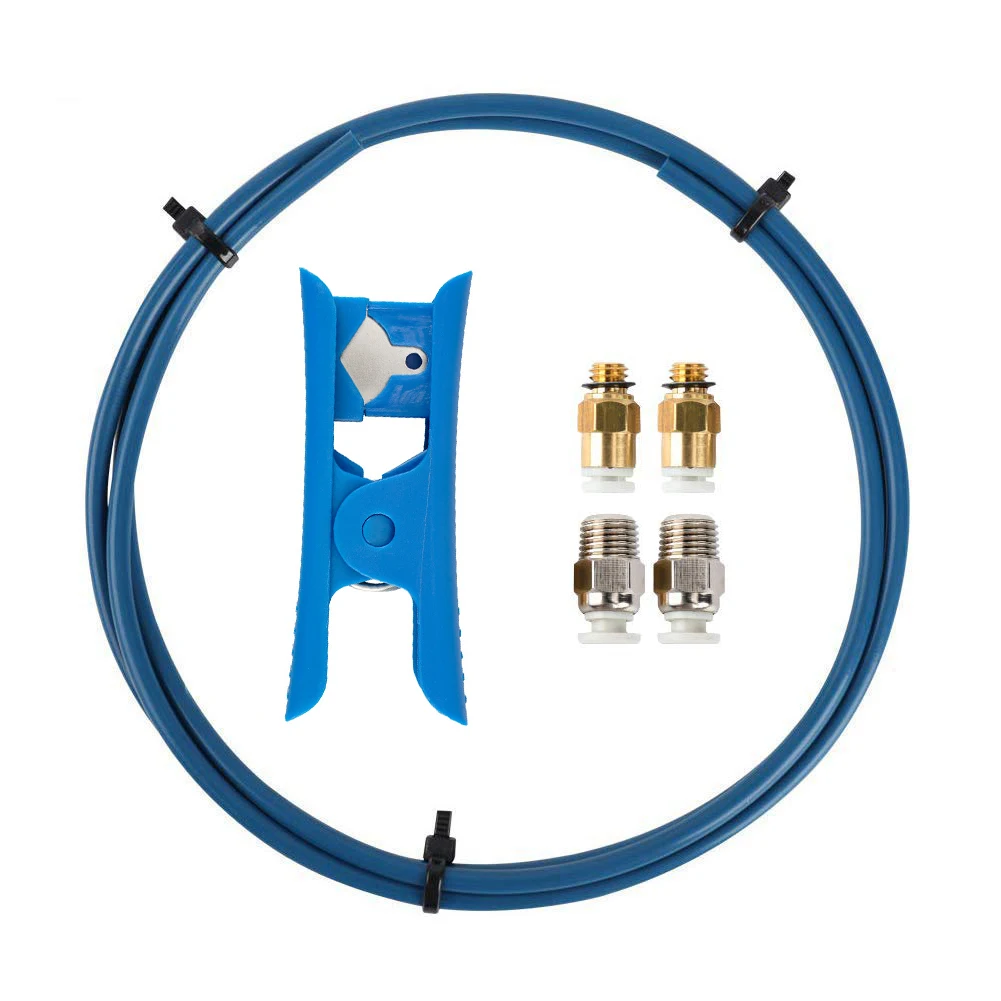 Capricorn 1M XS Series PTFE Bowden Tubing 1.75MM – 2X PC4-M6/2X PC4-M10 Fittings & Cutter for Creality Ender 3/5/CR-10 3D Printe