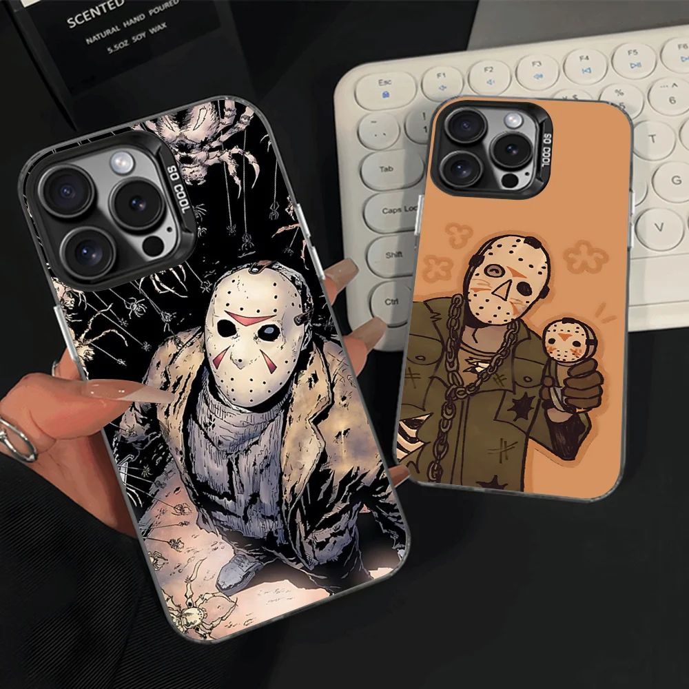 

J-Jason Mask V-Voorhees Phone Case For iPhone 16,15,14,13,12,11,Pro,Max,Plus,Mini,XS,SE Anti Fall Black Matte Hard Bumper