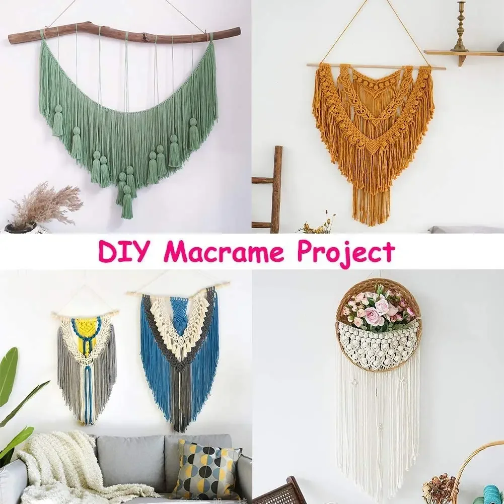 100m/rolo de 100% algodão corda para macramé, cabo, fio, diy, têxteis-lar, fornecimento decorativo de casamento