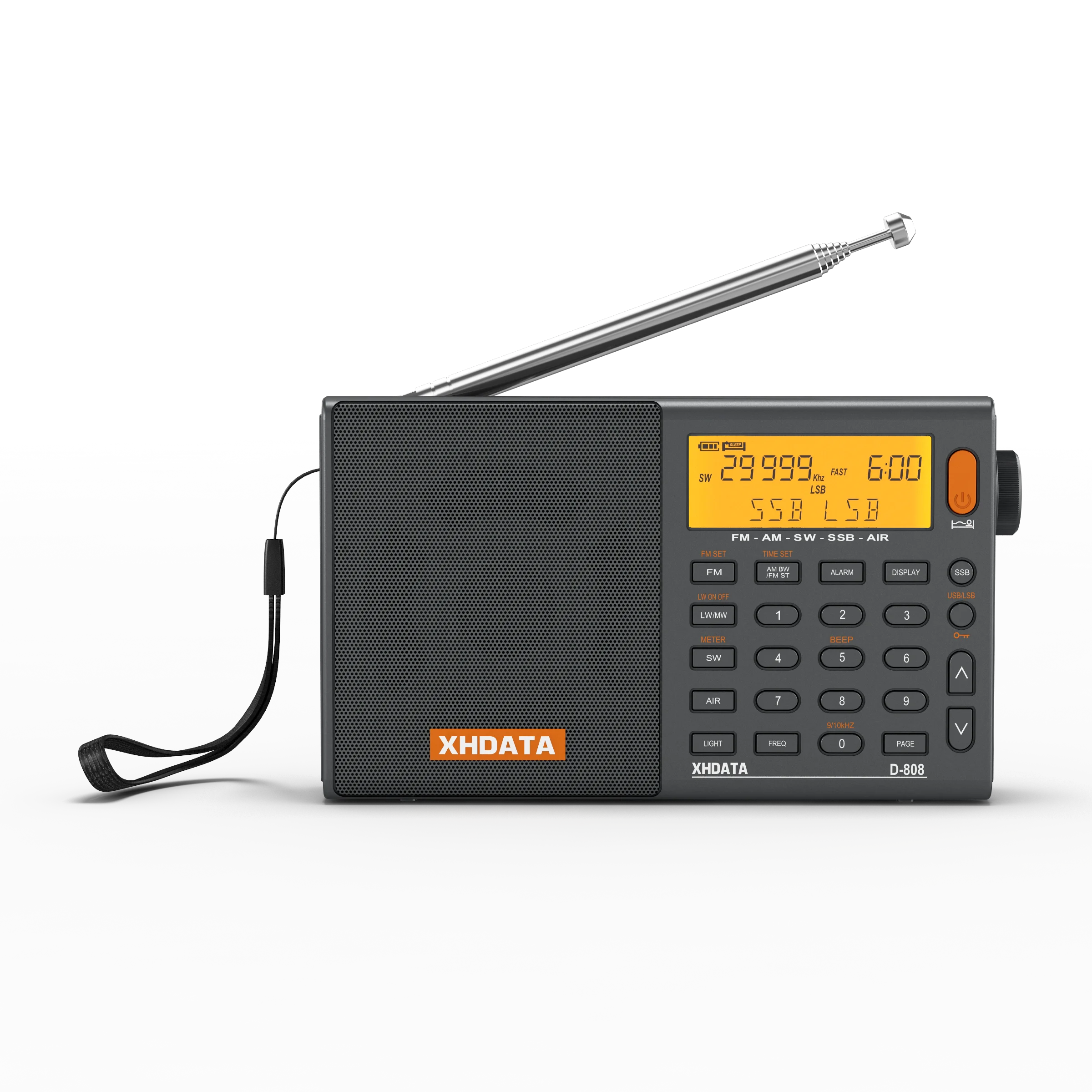 XHDATA D-808 AM FM LW SW MW AIR SSB RDS Full-band Portable Digital