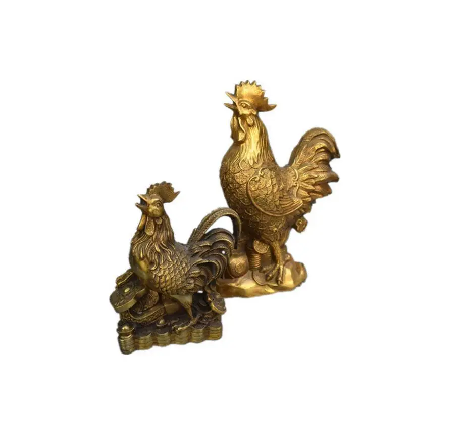 Copper Statue Pure copper Rooster ornament copper Rooster Golden Rooster household geomancy ornament to promote marriage betw