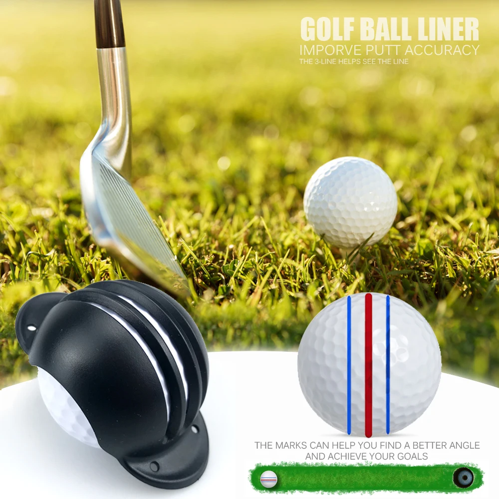 

Golf Ball Tri-Line Marker Template Marker Pen Golf Drawing Line Alignment Tool Golf Putting Positioning Aids Tool