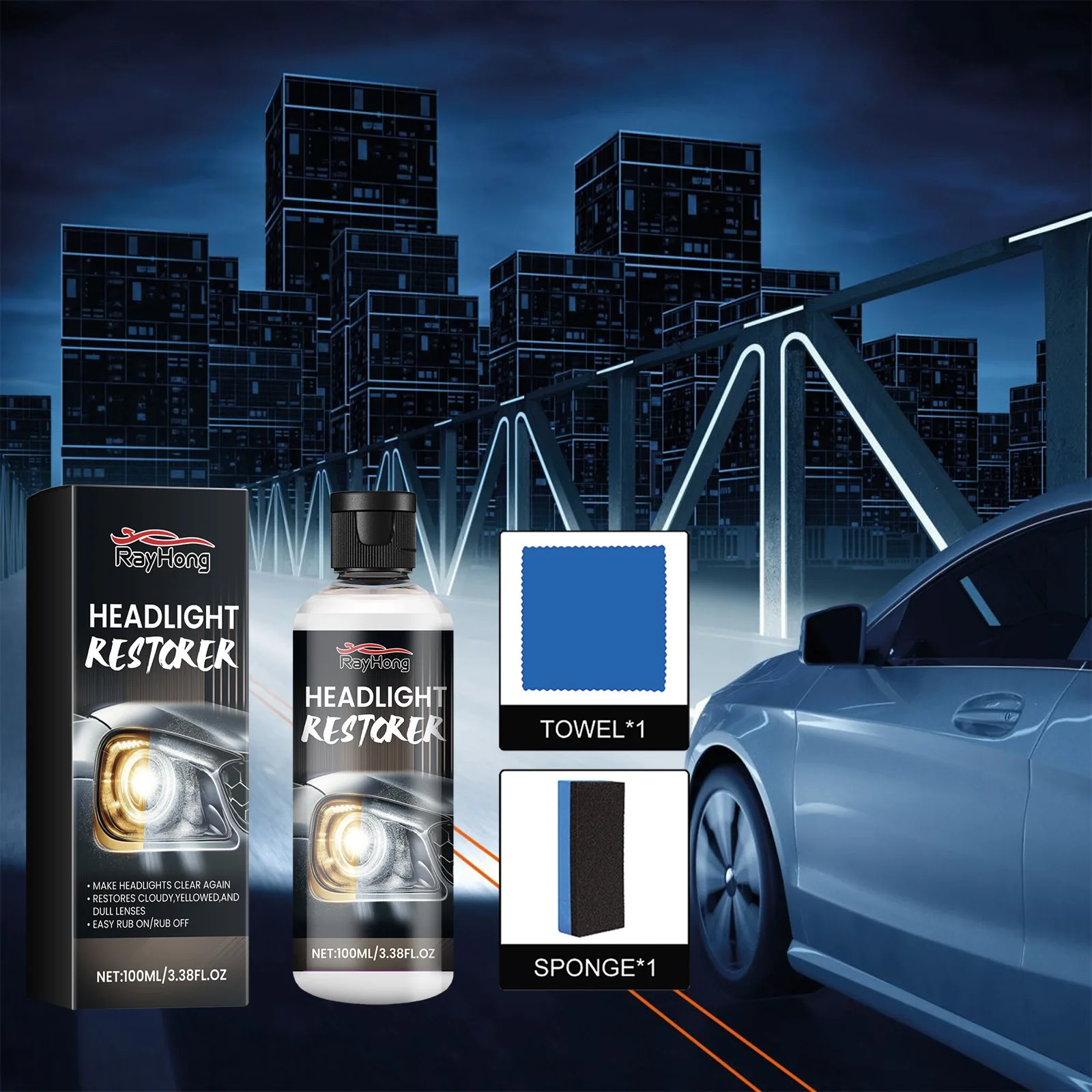 100ML Car Headlight Repair Kit Car Headlight Scratches Repair Yellowing Refurbishment Brightening Coating Agent