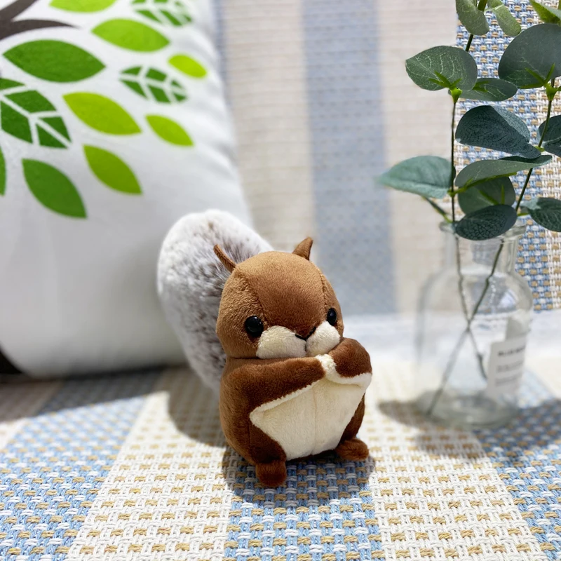 Super Cute 3 Colored- 10CM Squirrel Plush toy lovely Keychain Stuffed toy doll girls gifts bag deco pendant high quality