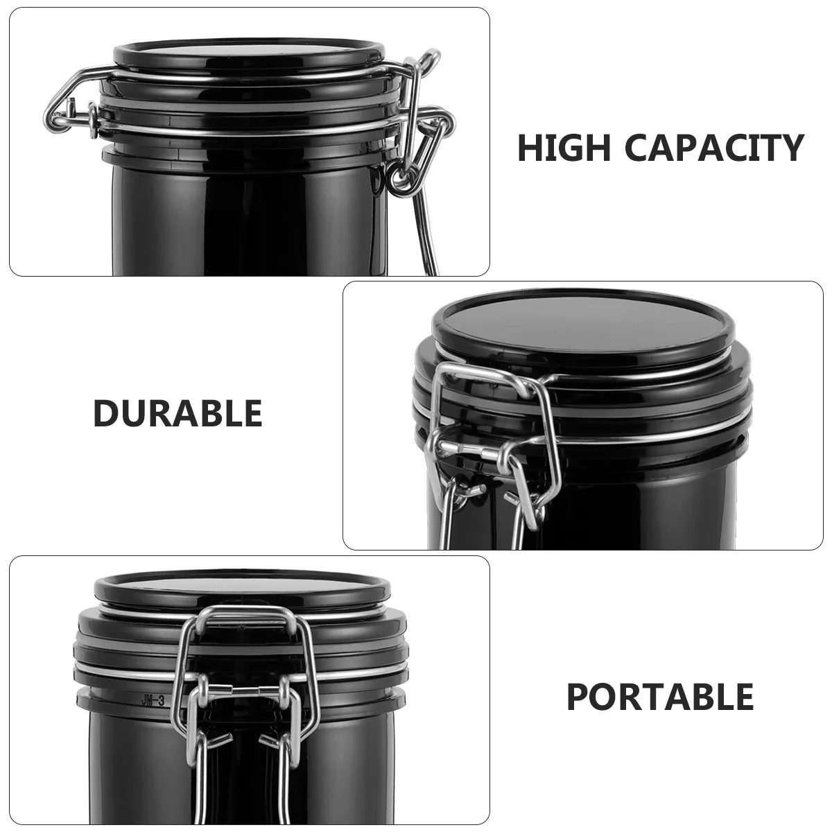 2Pcs Eyelash Glue Storage Jar Black Plastic Leakproof Sealed Container Large Capacity Eyelash Extension Supply Case for Salon