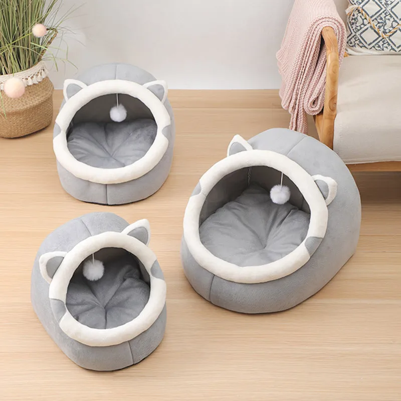 Pet Supplies Cute Cat Bed for Indoor Small and Large Cats Dog Tent Soft Pet Kitten House Cozy Puppy Cushion all seasons