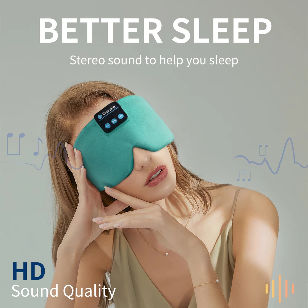 Máscara de sueño suave Auriculares inalámbricos Bluetooth, Auriculares para dormir Máscara de ojos de música ajustable Seda para meditación durmiente