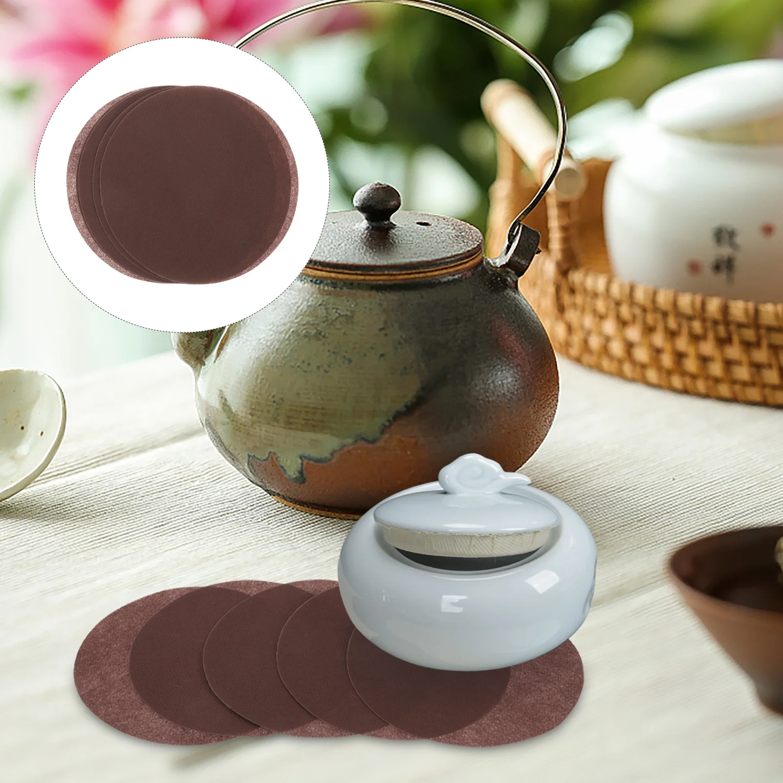 

1Set Jar Lid Sealing Material Non-Woven Fabric Smooth Design Anti-Leak Seal for Tea Milk Dessert Shop Kitchen Storage Bottle