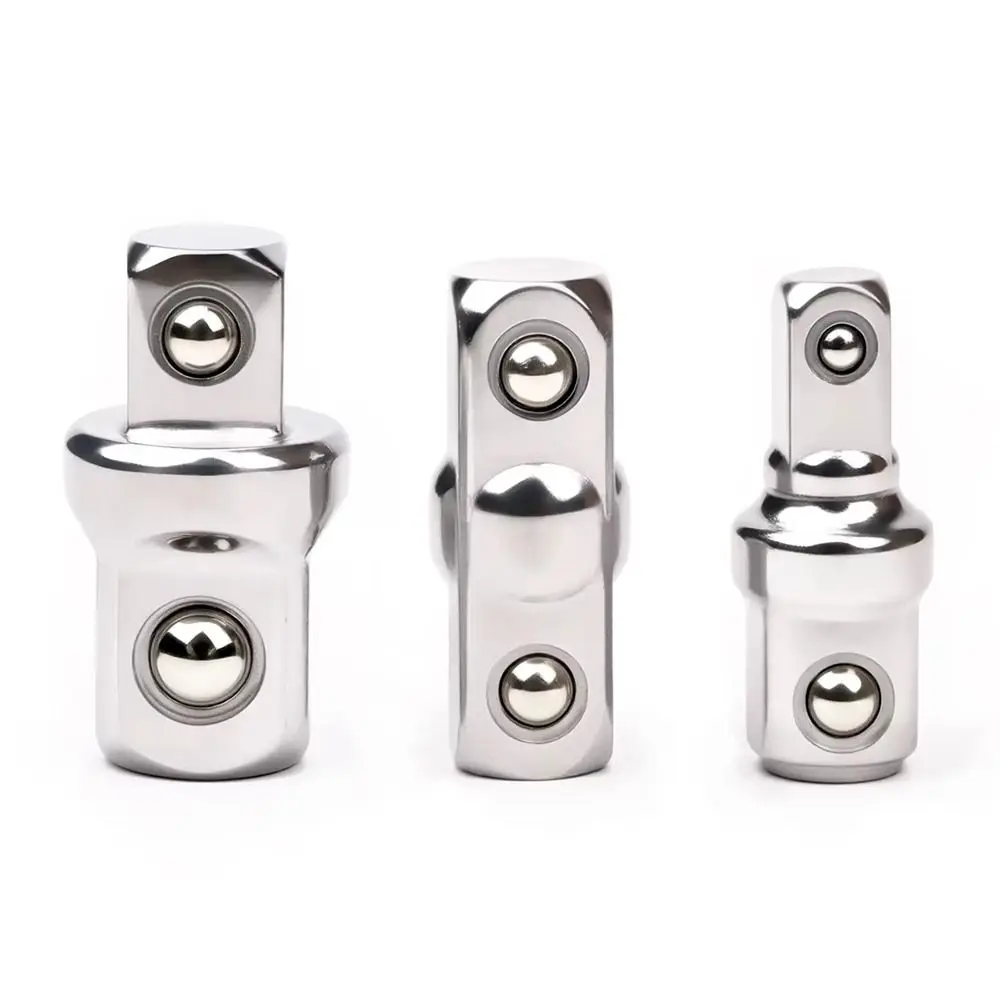 4 sztuk/zestaw napęd udarowy konwerter gniazda Adapter podwójna główka kwadratowa 1/4 3/8 1/2 klucz grzechotkowy Adapter gniazda stalowy pręt konwersji