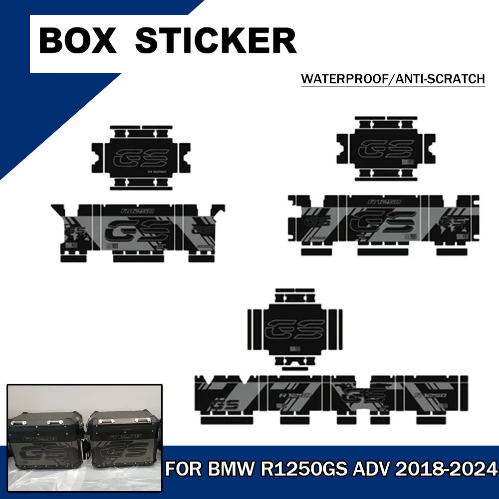 

Motorcycle Aluminum Box Sticker For BMW R 1250 GS R1250 ADV 2019-2023 2024 R1250GS Adventure Triple Black Pannier Protect Decals