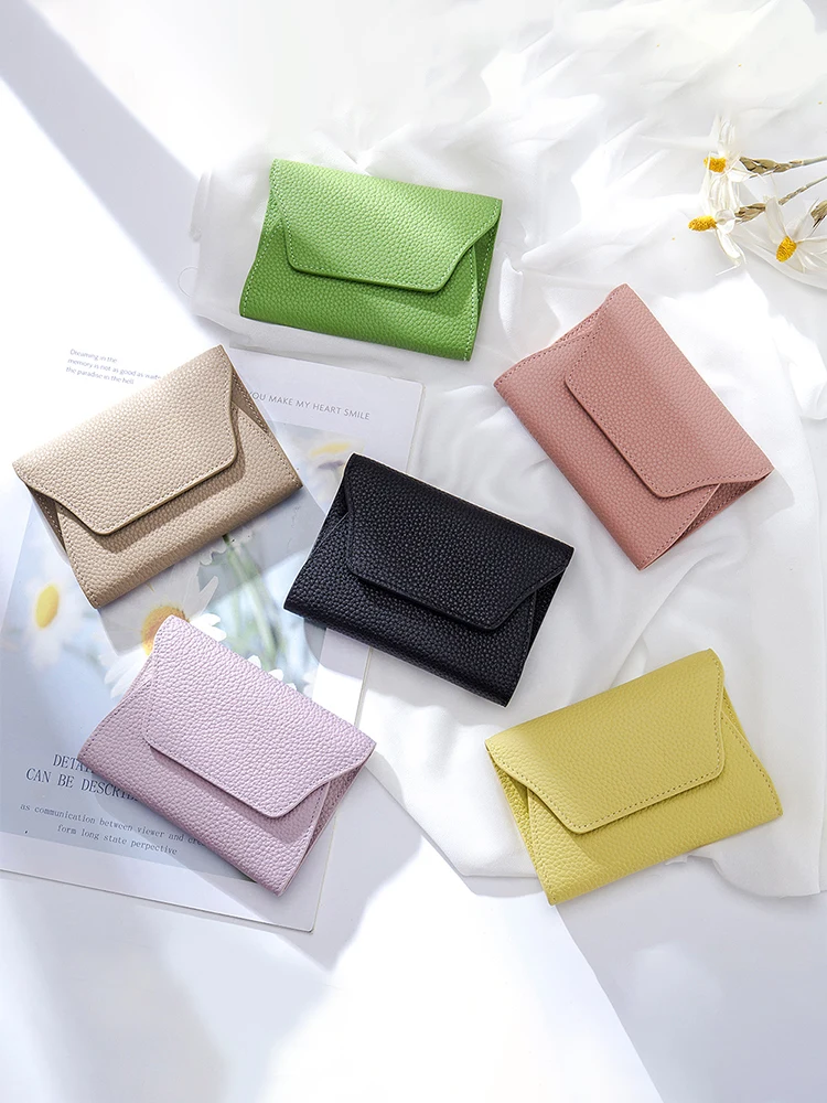 Zency Women's Genuine Leather Wallet Case Small Credit Card Bag Money Bags Girls Coin Purse Organizer Pouch Mini Monedero Mujer