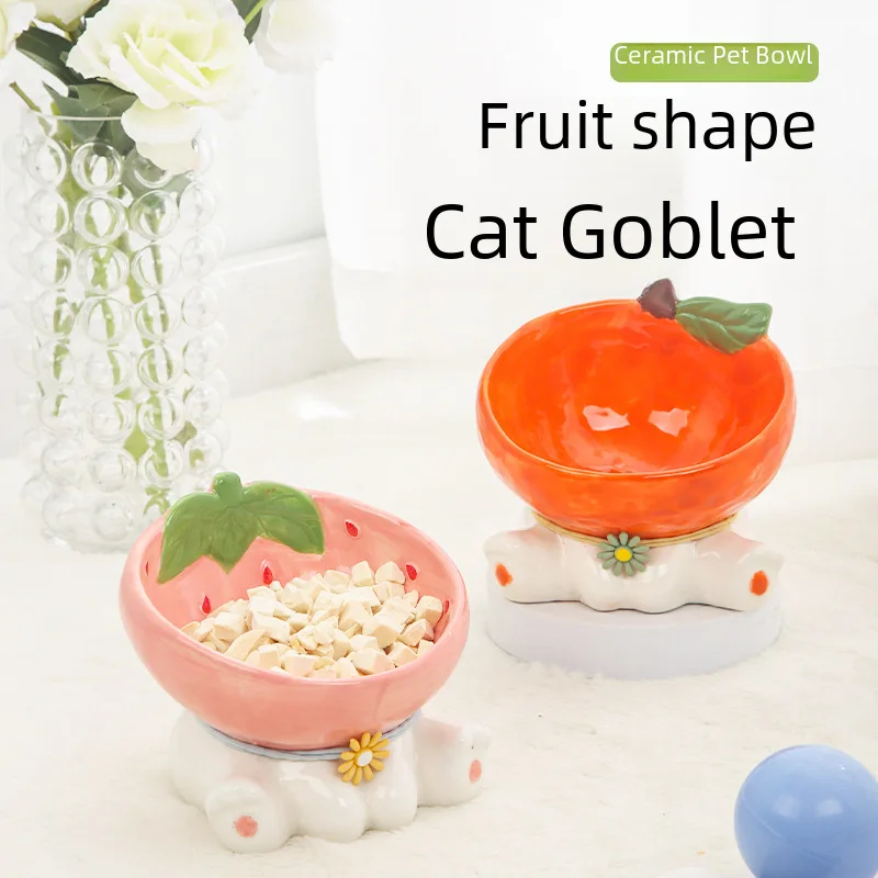 Factory direct fruit cat bowl ceramic cute cat basin pet supplies pet bowl cat bowl dog bowl cat bowl Pet silicone food mat Cats