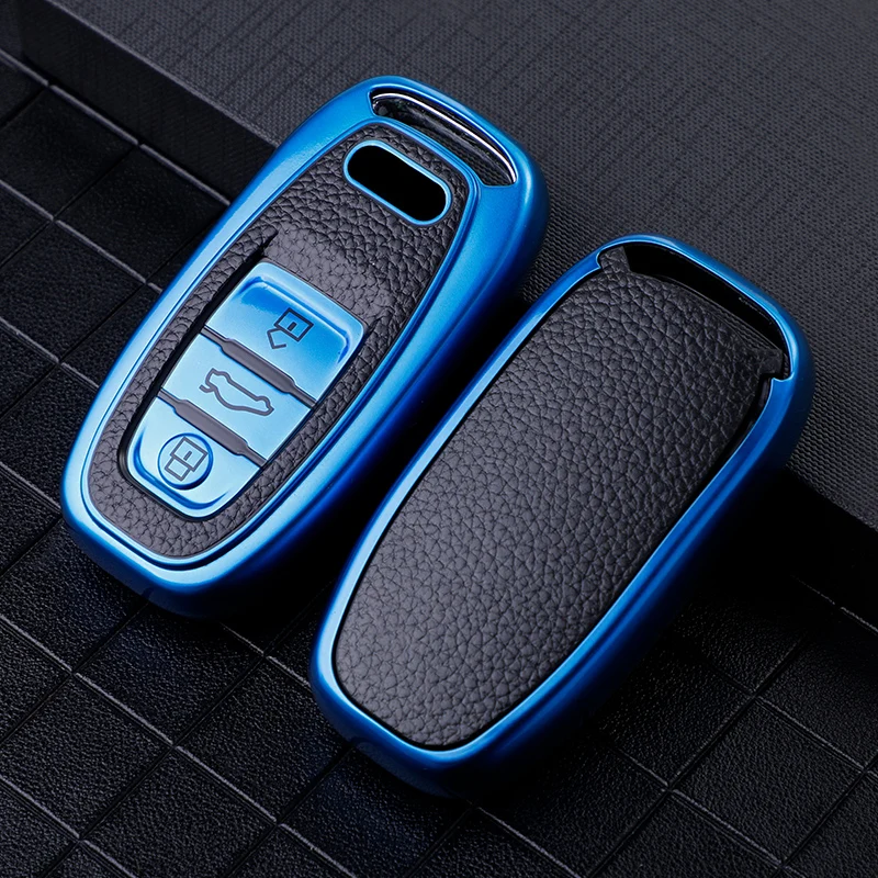 TPU Car Key Case for Audi A4 A5 A6 A7 A8 Q8 Q5 S6 S7 S5 S4 RS6 RS7 3 Buttons Smart Keyless Entry Remote Control Protector Cover