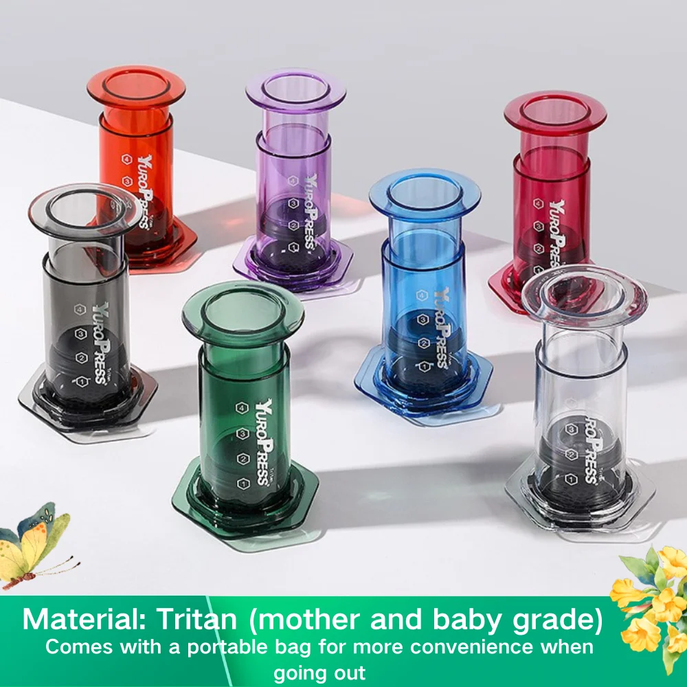 

Tritan Portable Espresso Coffee Machine for Car Home Camping Powder Travel Coffee Maker French press Hand Press,hiking Camping