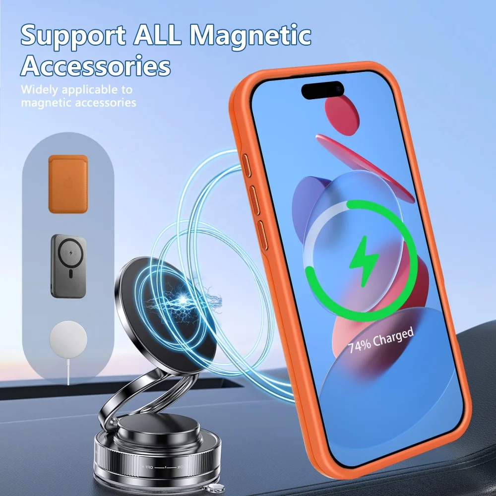 Soporte de lente magnético para funda Magsafe para iPhone 17 Pro Max 16 15 11 13 12 14 Plus, cubierta híbrida mate a prueba de golpes