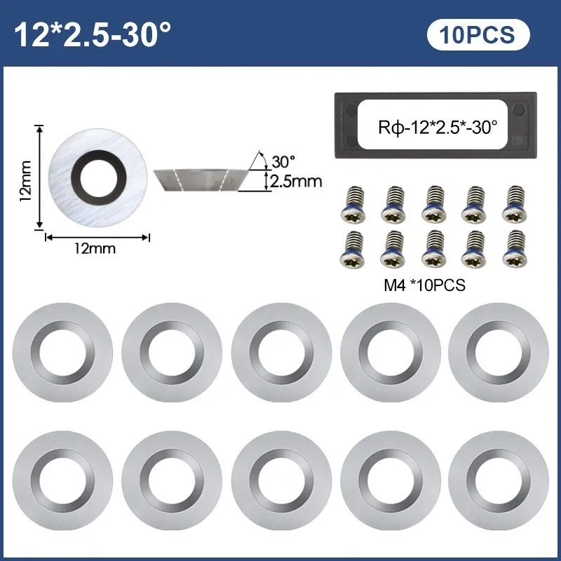 Imagem -02 - Cortadores de Carboneto de Inserções 10 Pcs 12x2.5 mm 30 Graus para Torno de Madeira Transformando Hollower Finalizador Ferramentas