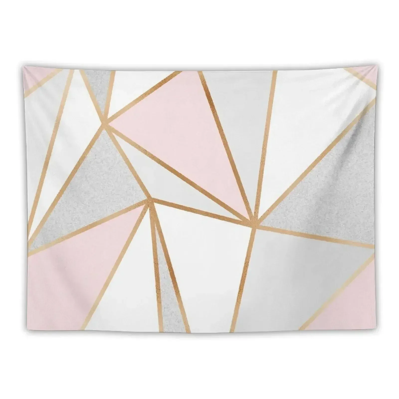 

Pink, Grey & Gold Geo Tapestry For Bedroom Wall Decorations Decorations For Room Tapestry