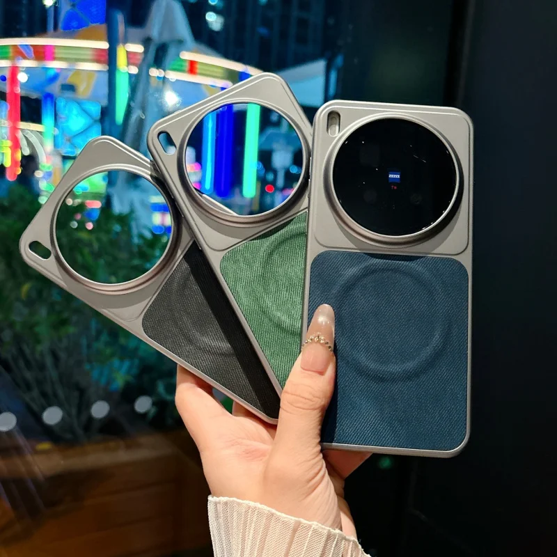 

Phone case for Vivo x300 X300pro Denim Pattern Raised Strong Magnetic Matte Protective Cover