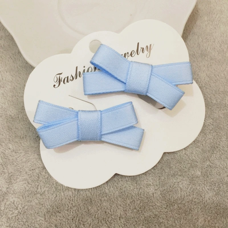 2pcs Kroean Colorful Ribbon Bow Hairpin Hairgrip Hair Clips for Girls Women Kids Childs Vintage Crab for Gift Hair Accessories