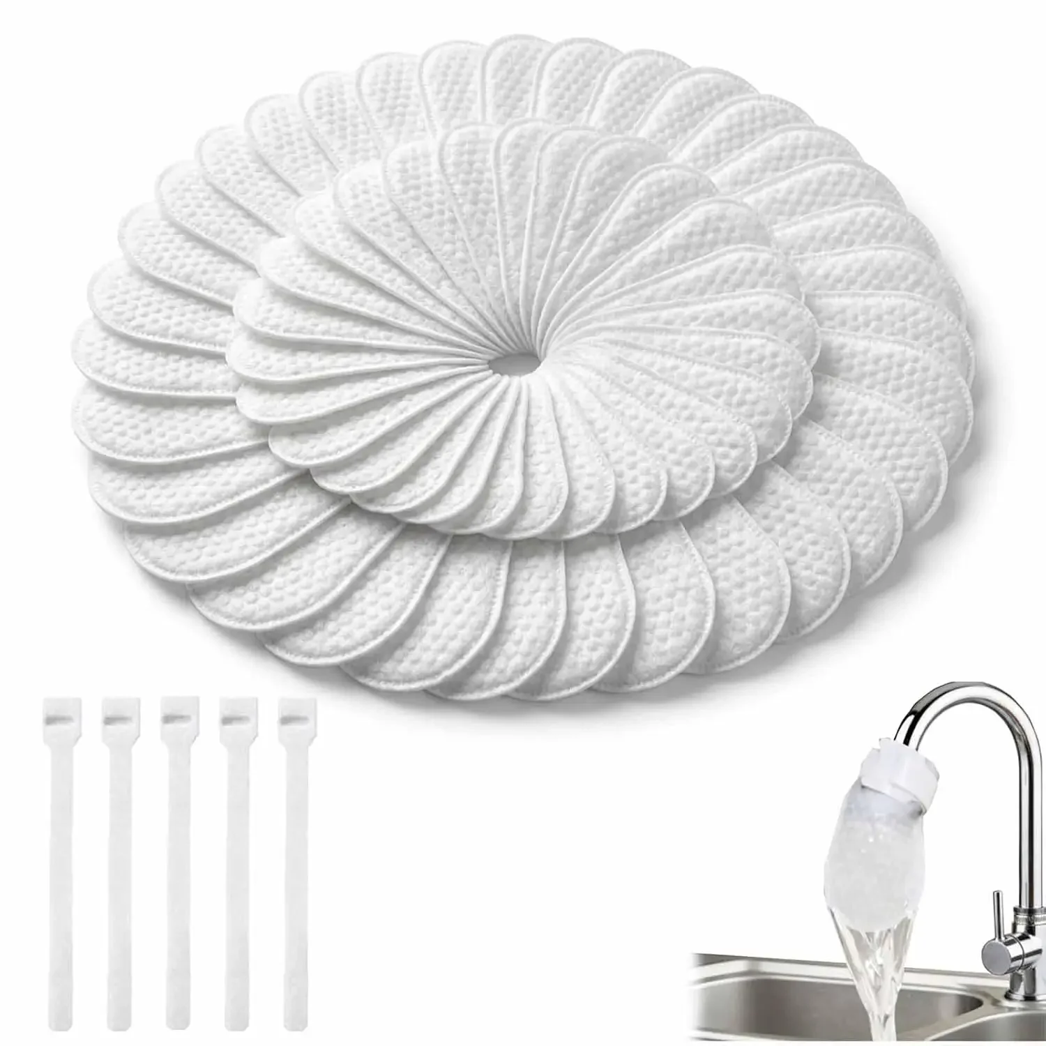 

10 Pcs Faucet Filter Cotton Bag, Universal Faucet Filter Bag, All the Scale, Sand, Sediment, Easy to Remove & Replace, Faucet Sediment Filter, for Kitchen Shower Faucets, Bathroom Sink