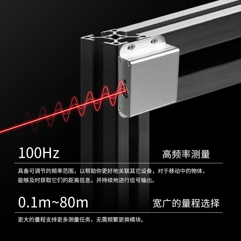 Laser rangefinder sensor industrial module high-precision 4-20Ma.0-10v analog TTL/485 with display screen