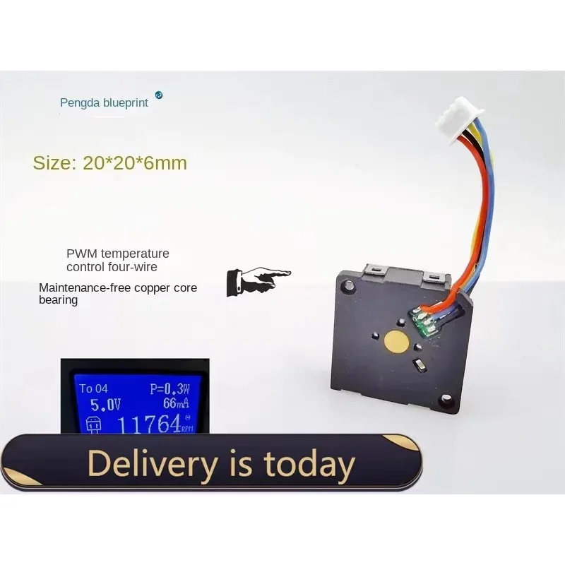 pa silent 2006 turbo blower 2CM copper core bearing PWM temperature control FG speed measurement 5V micro cooling fan20*20*6MM