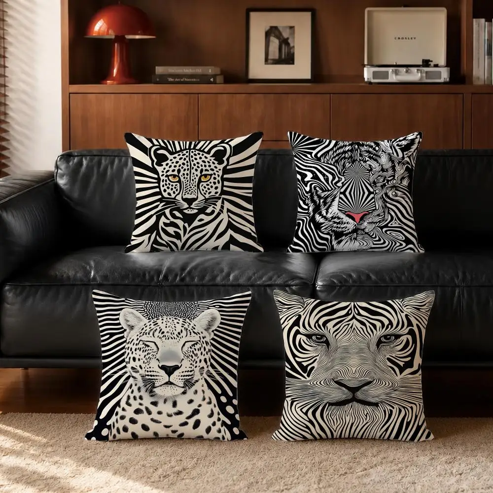 Cartoon MMinimal Animalled Cushion Cover Cushion Cover Set 4Pcs 50x50 45x45 40x40 Pillowcase Decorative Sofa Home Decor