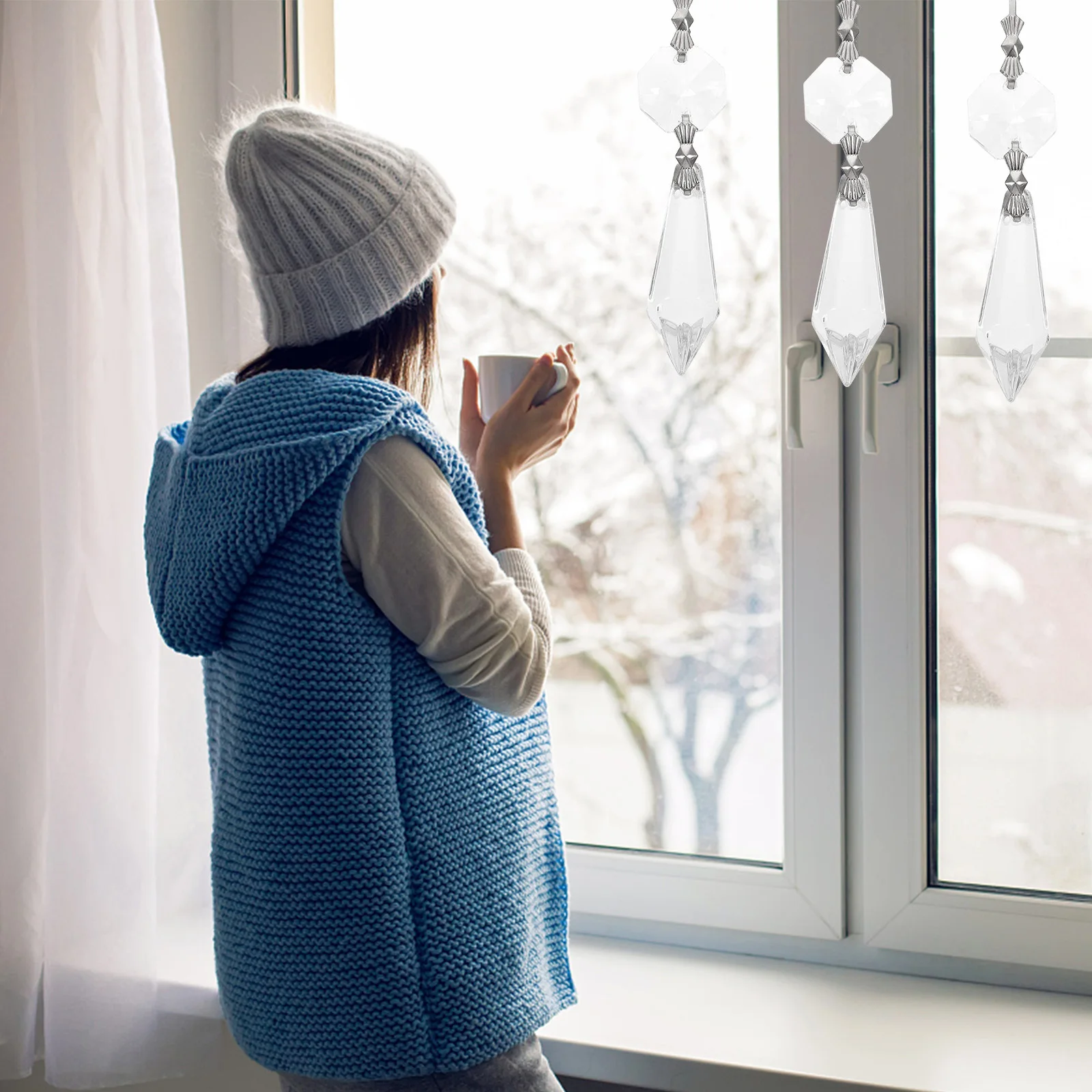 20 قطعة منشورات بديلة من الكريستال للثريا المعلقات الشفافة أجزاء زخرفية لمدخل المطبخ وغرفة المعيشة #5