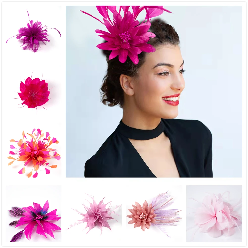 1 Piece Fashion Women Brooch Feather Flower Broohes Pin 1920s Jewelry For Lady Trendy Hair Accesories Flapper gril Headwear