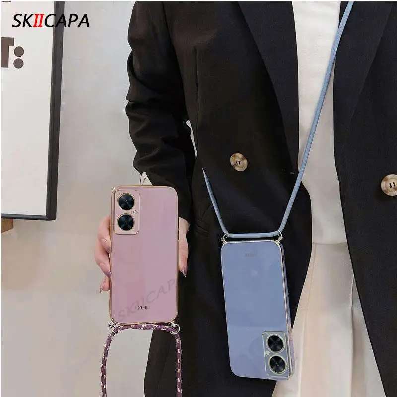 Für Nova 11i 11 Pro Ultra Plating Silikon Soft Lanyard Fall für Nova 10se 10z 9 8 7 6 5i Pro Cross body Halskette Cord Chain Cover