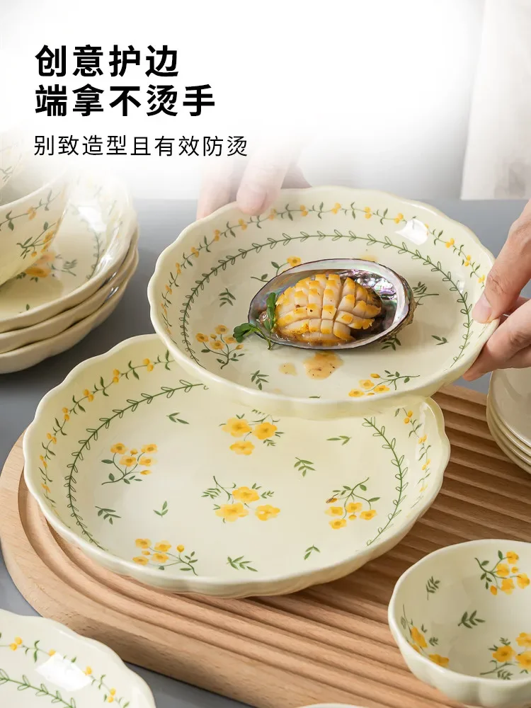 

CL dish set new ceramic tableware household gift high value and chopsticks combination housewarming