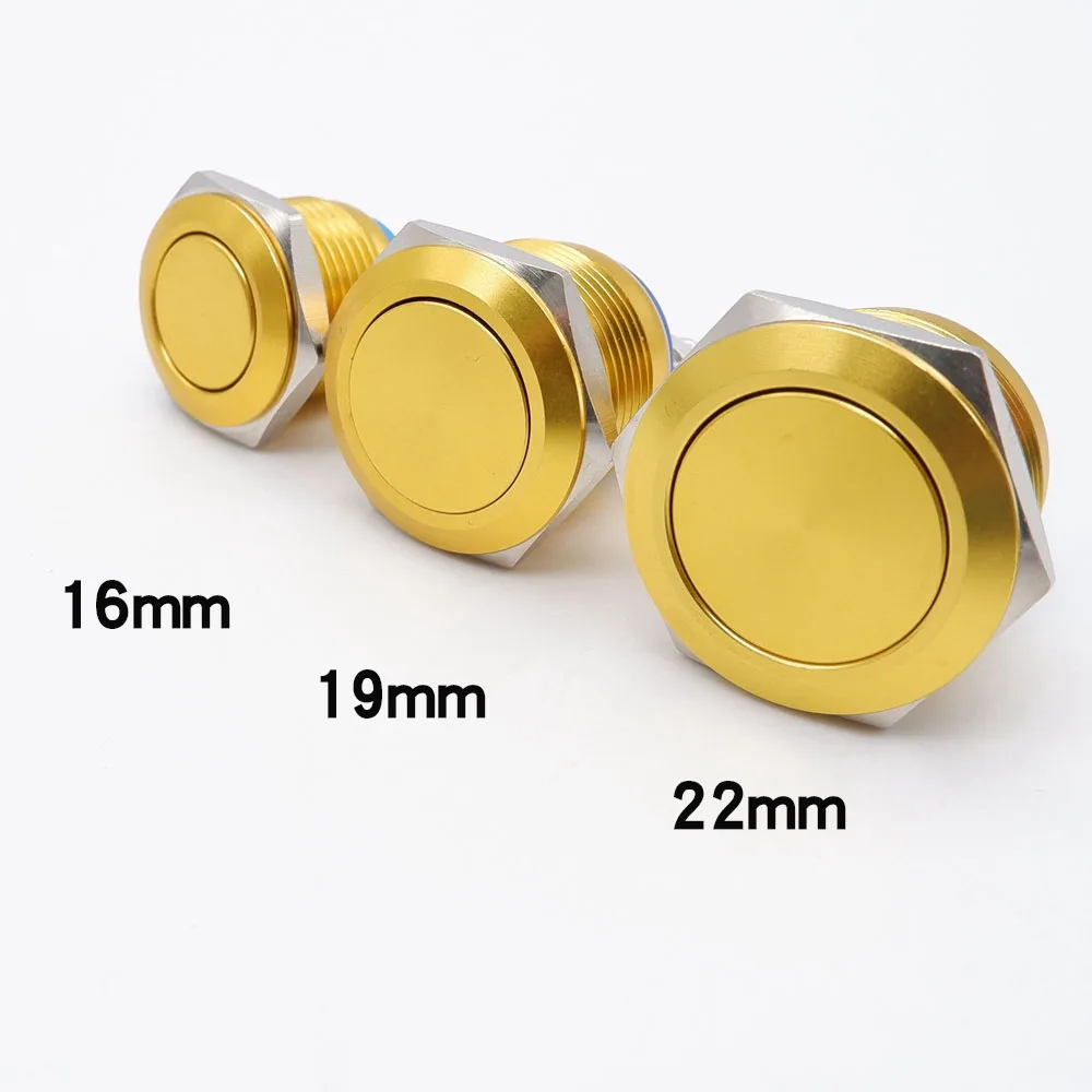 16mm 19mm 22mm Metal Button Switch Oxygen Screw Self Resetting Button Horn Doorbell NO Normal Open Switches Red Blue Green