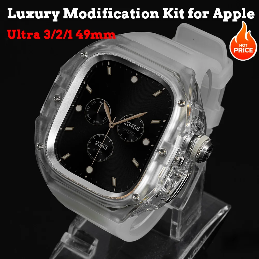 Modification Kit for Apple Watch Ultra 3/2/1 49mm Luxury Case+Strap for Iwatch Ultra 49mm Screen Protector Cover Bumper Bracelet