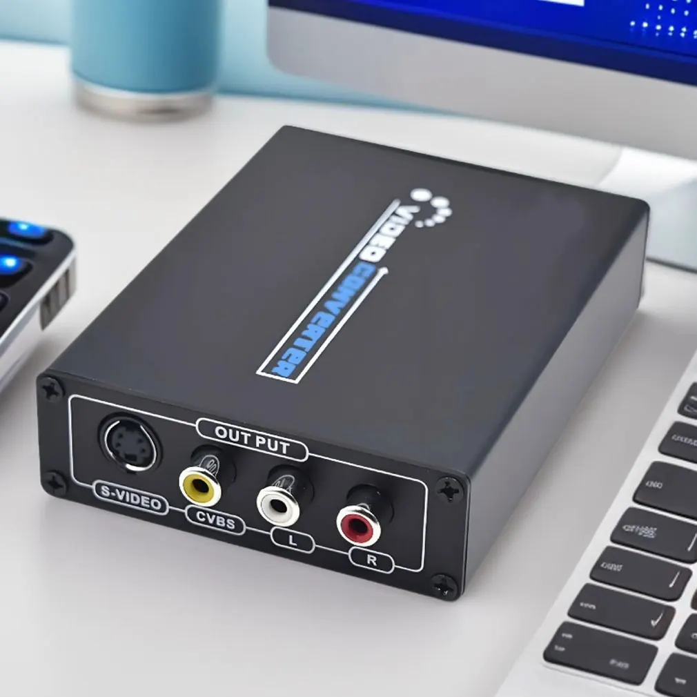 High Quality AV S-Video CVBS Converter Audio HDMI-Compatible to S Video + S Video Composite Switcher Adapter Upscaler HD 3RCA