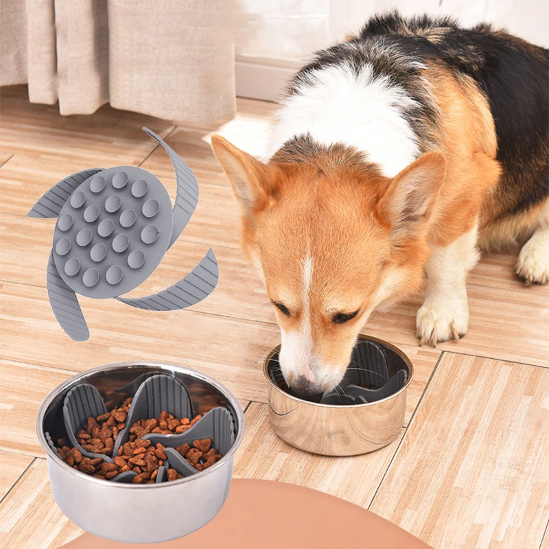 Dog Bowl Slow Feeder Insert Anti Choking Spiral Slow Feeder Dog Food Bowls Insert with Suction Cup Anti Gulping Pet Supplies