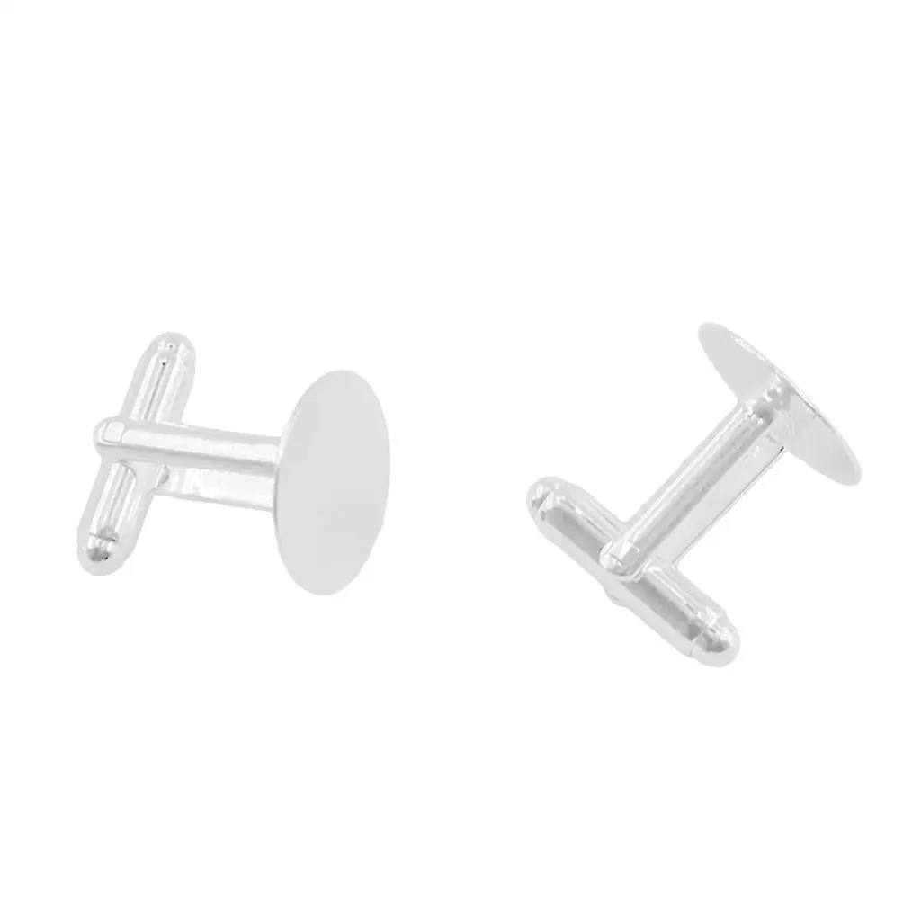 Cufflink Jewelry Findings 15mm Flat Round Blank Base Copper for DIY Photo Resin Wedding Cufflinks