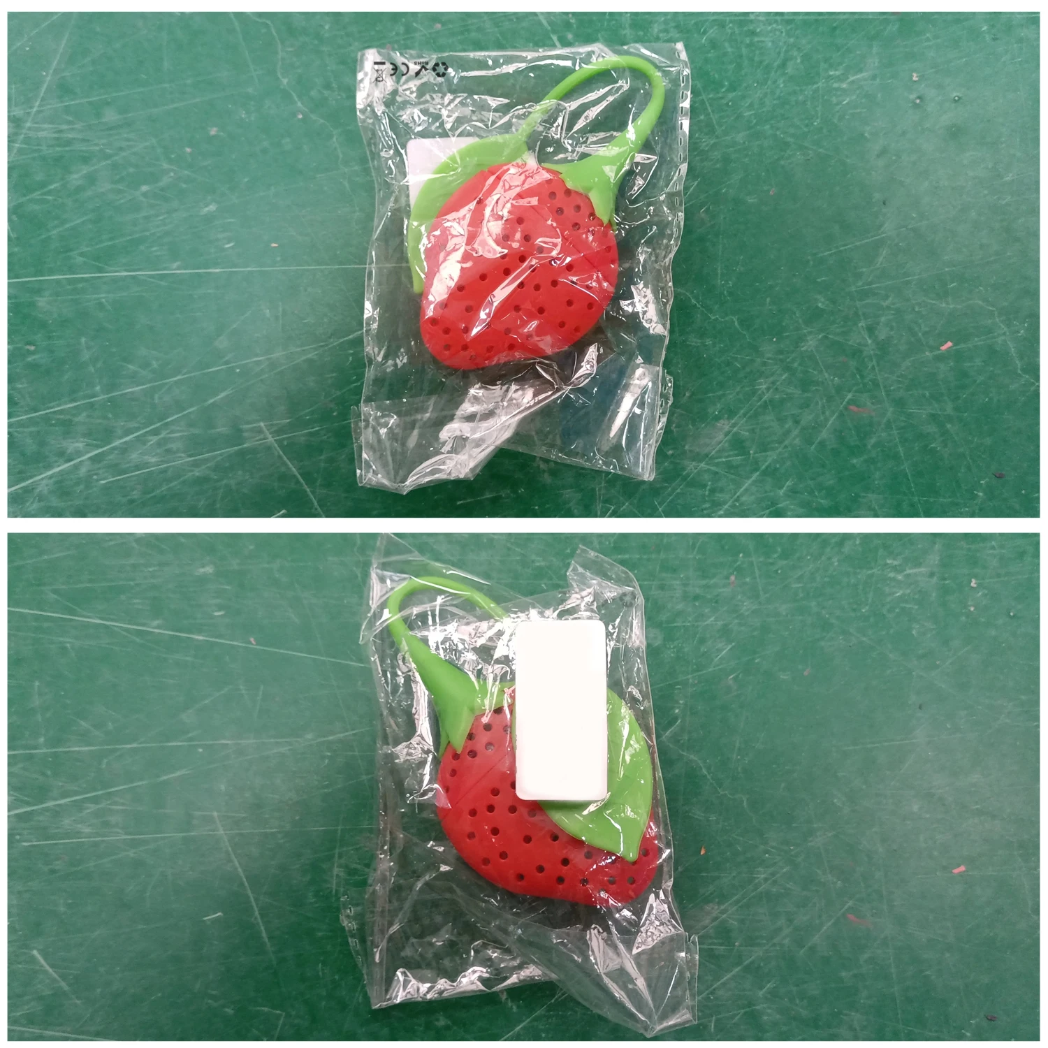 Workshop Gear Strawberry Design Silicone Tea Infuser Strainer - Red and Green / Suitable for Use in Teapot, Teacup and More--A W