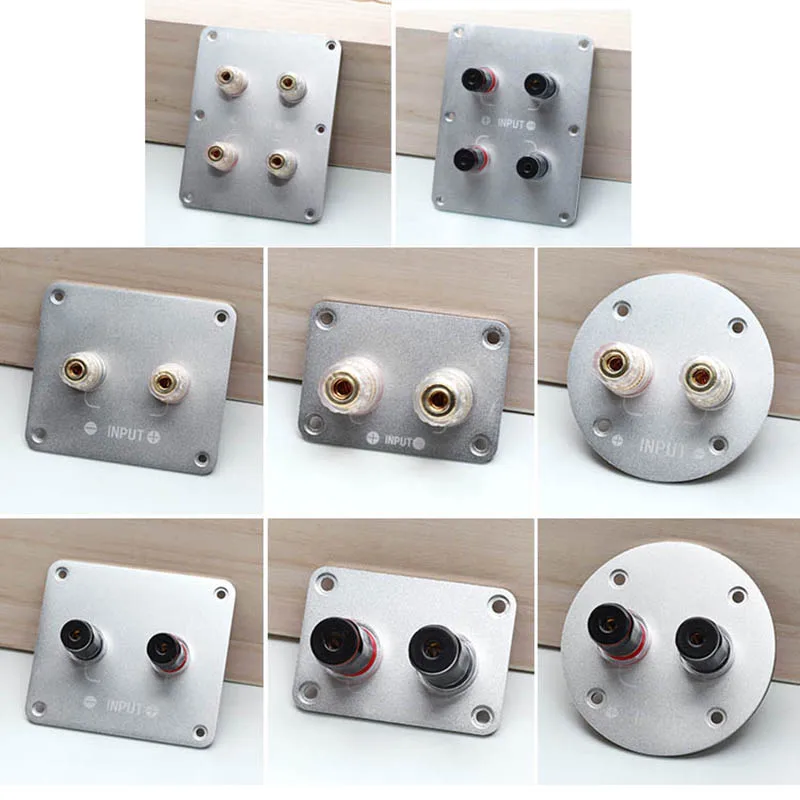 1 PCS Aluminum Alloy Pure Copper Gold Plated Terminal Cup Banana Jack Socket Binding Post Speaker Plug Connector Box Red + Black