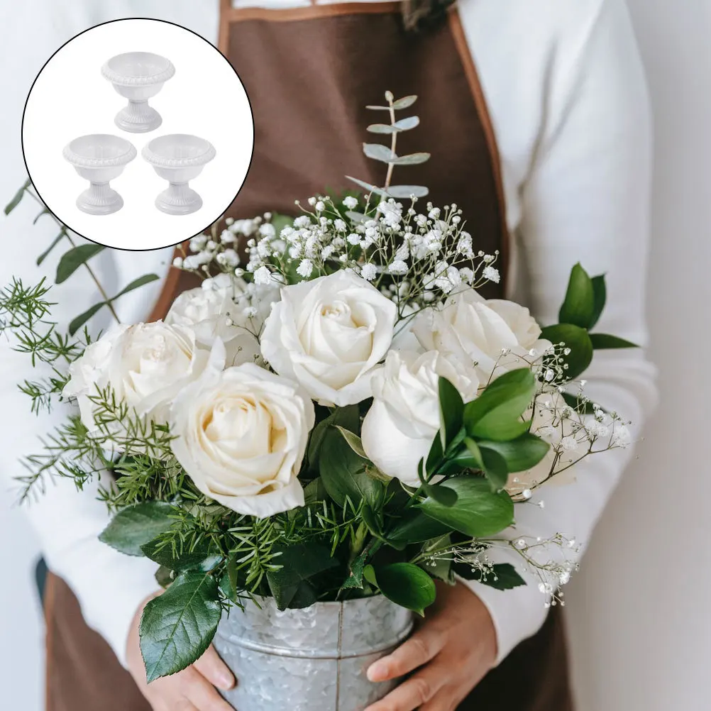 

Римские цветочные горшки в европейском стиле, прочные пластиковые свадебные горшки для декора сада, балкона, набор из 3 шт.