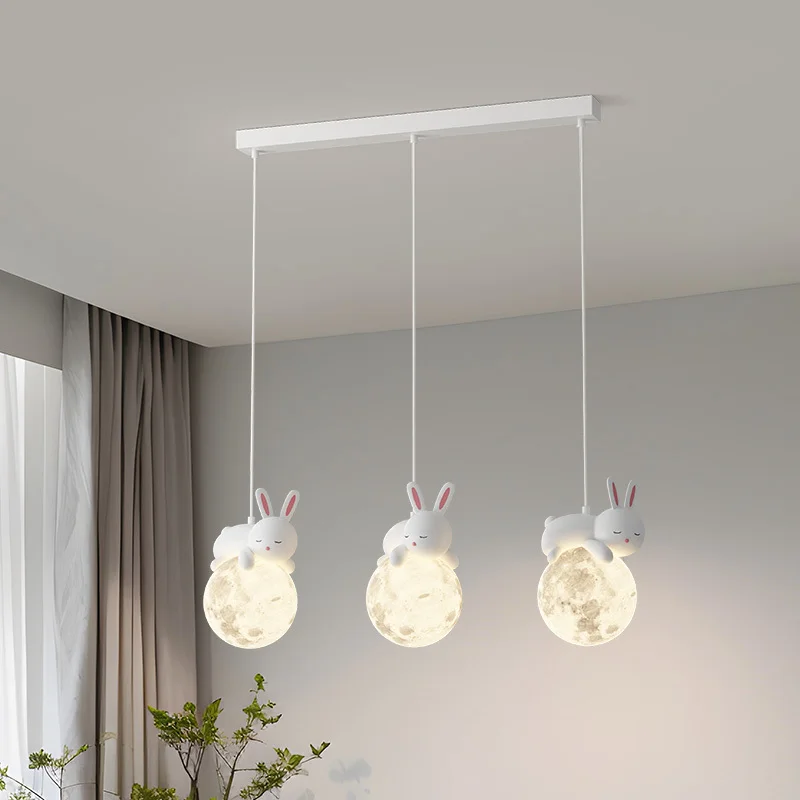 Plafonnier LED en Forme de Lapin Mignon de Dessin Animé, Luminaire Décoratif d'Nik, Idéal pour une Chambre d'Enfant ou un Salon