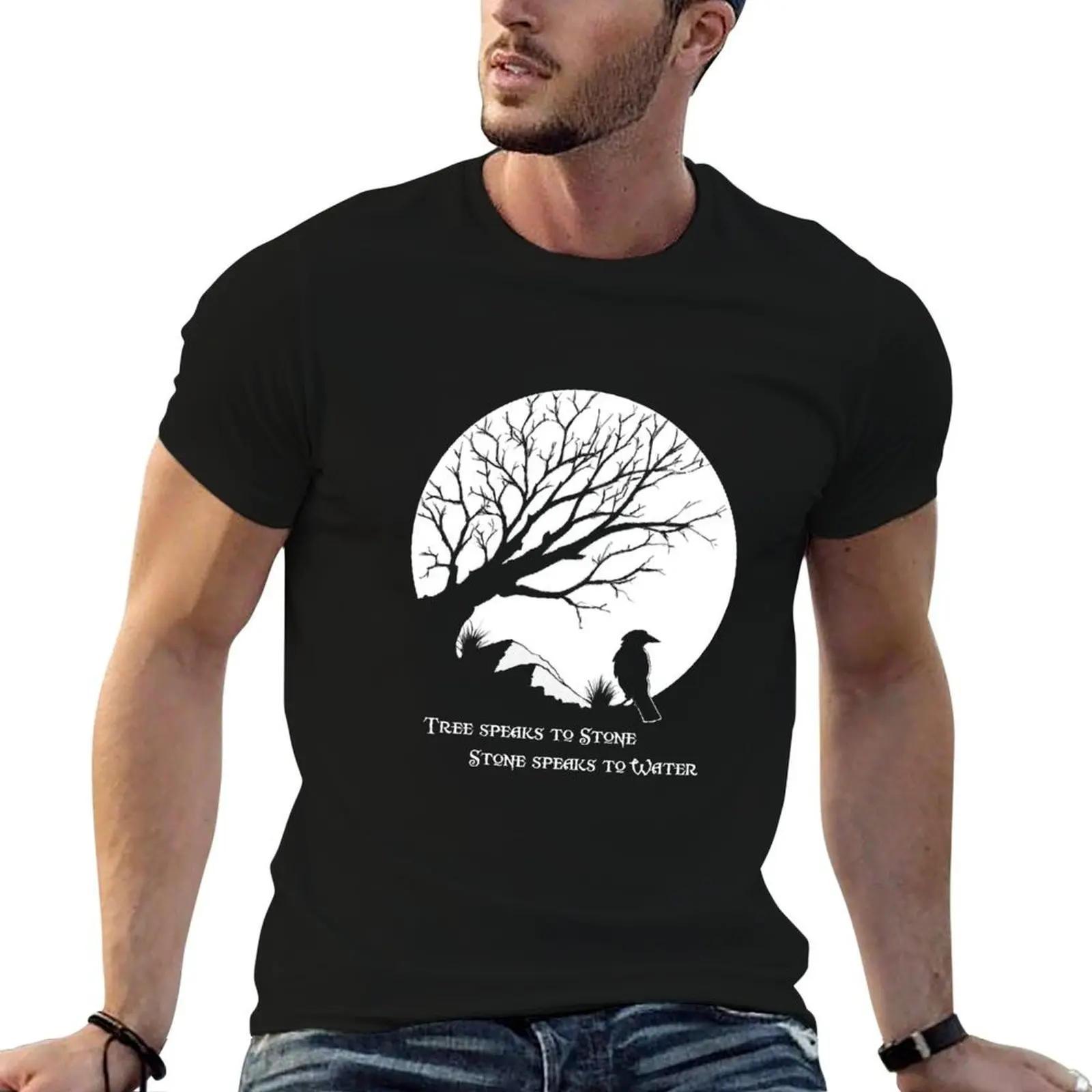 Tree Speaks to Stone.... Camiseta de algodón, camisetas de alta calidad para hombre, camisetas de lujo para hombre, paquete de camisetas de algodón