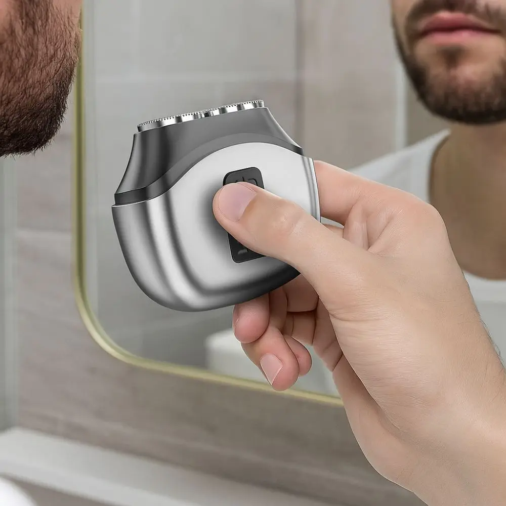 Waterproof Electric Shaver Double-headed USB Charging Beard Hair Trimmer Digital Display Mini Rechargeable beard grooming