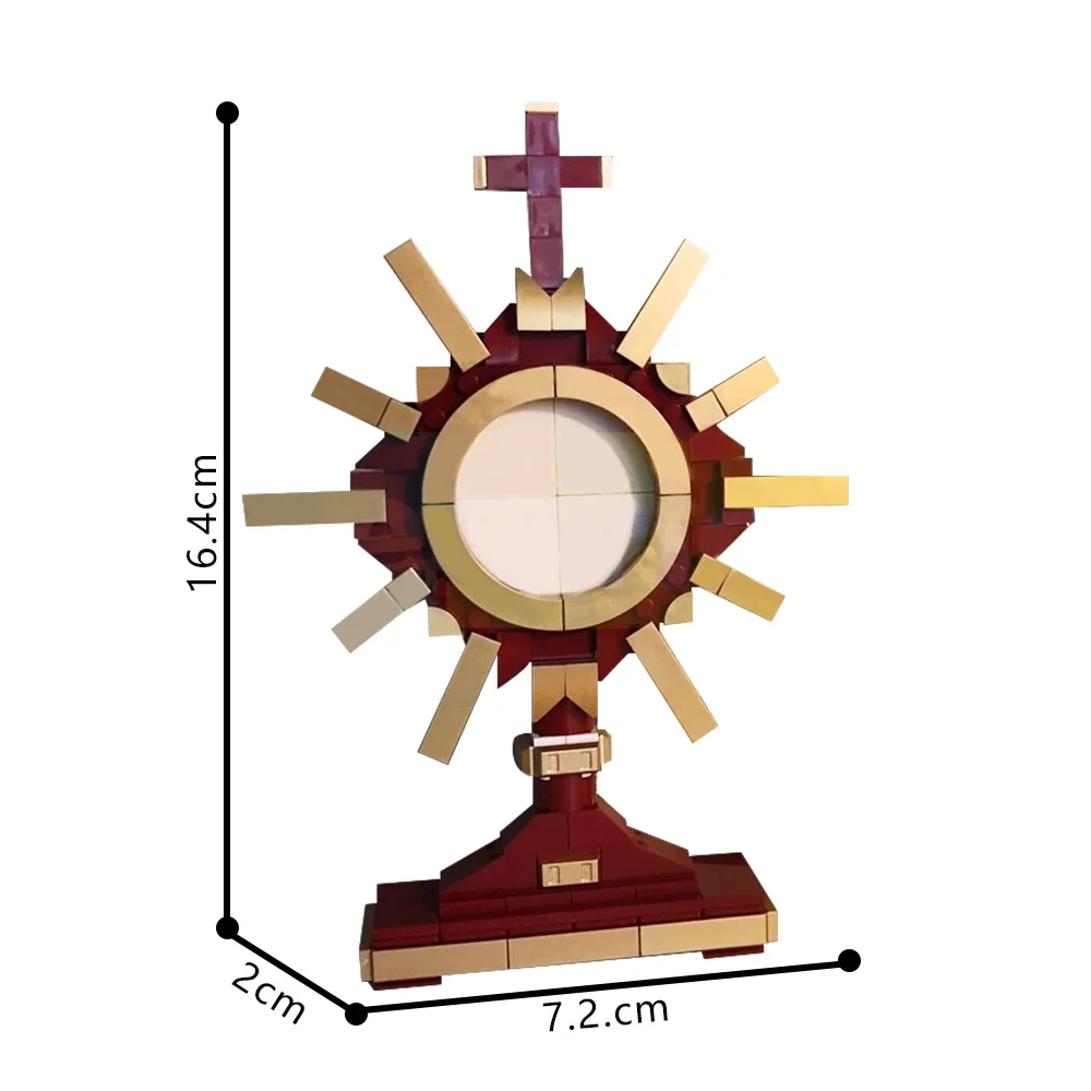 MOC Religious Church Monstrance Building Blocks Model belief Monstrances Bricks Display Rack Assembled Toy for Children Gift