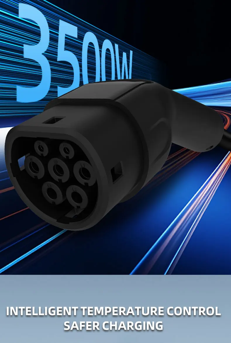 Tragbares 3,5 kW 16 A EV-Ladegerät 3M 5M 10M 15M 20M Kabel Typ2 IEC62196 EVSE EU-Stecker Wallbox-Adapter für Elektrofahrzeuge – Detail 5