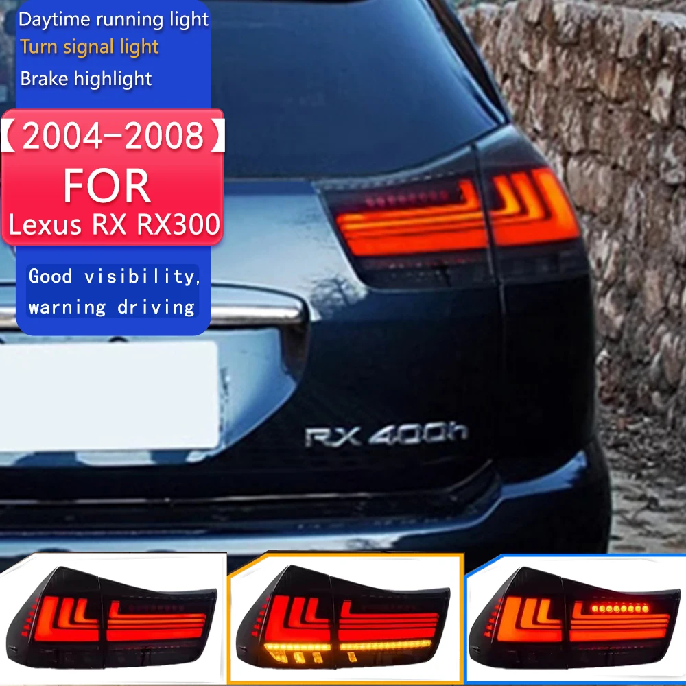 Car Styling for Lexus RX RX300 RX350 RX400 Tail Lights 2004-2008 LED Tail Lamp DRL Signal Brake Reverse auto Accessories