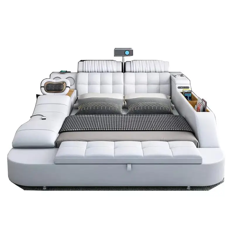 Massage Chair Bed with Bluetooth Speaker Light Luxury Home Theater Bedroom Bed with Projector