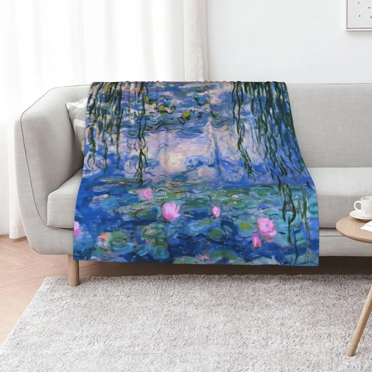 Water Lilies Monet Throw Blanket Weighted christmas decoration Warm valentine gift ideas Luxury Custom Blankets