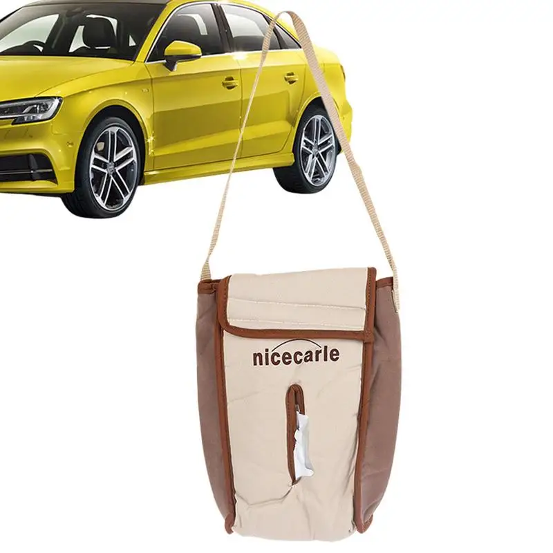 Car Tissue Box Holder auto Back Seat Headrest Tissue Holder Camping Toilet Paper Holder Auto Hanging Paper Towel Bag Accessories